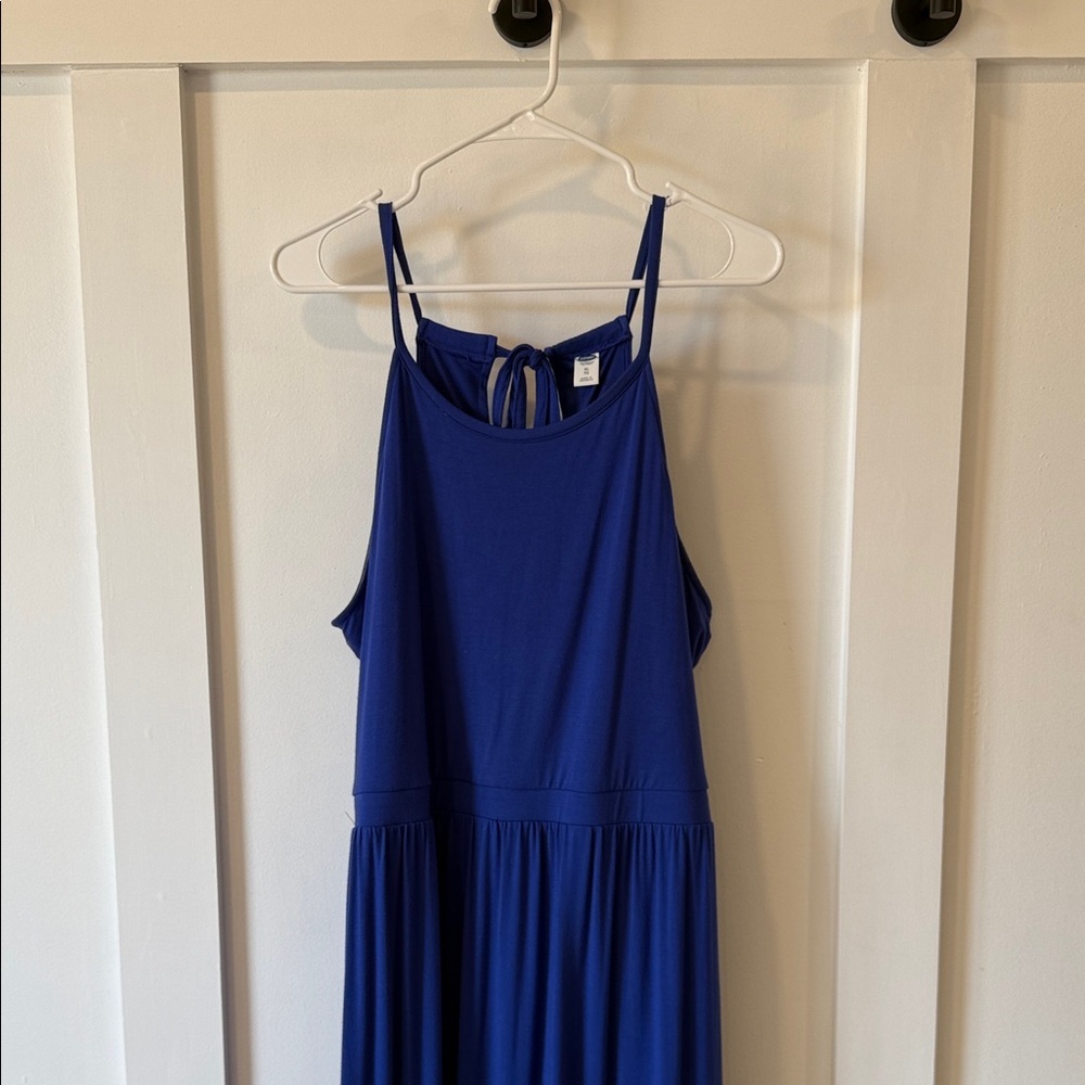 OLD NAVY Blue high neck sleeveless maxi Dress
